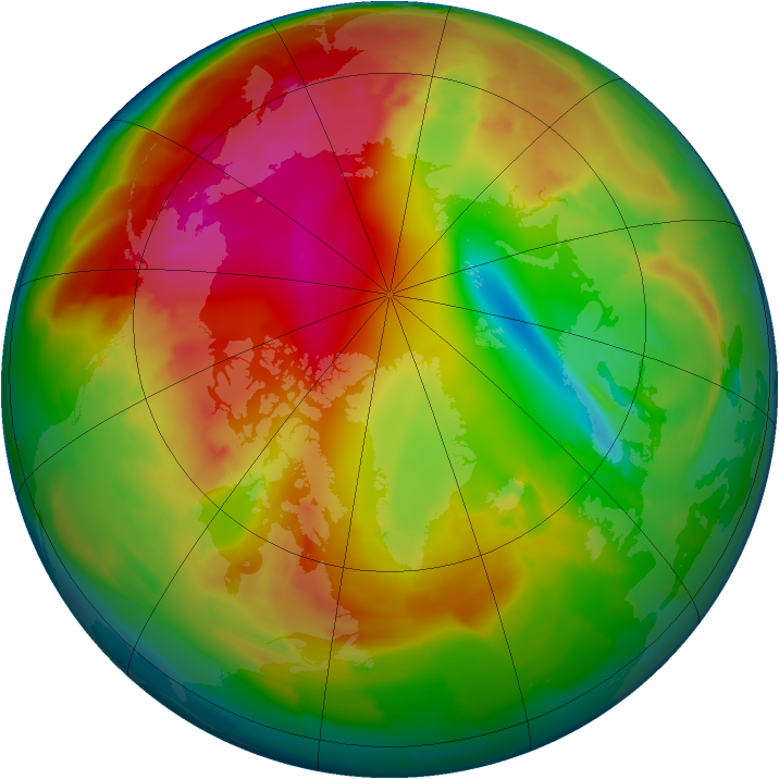 Arctic ozone map for 03 February 2012